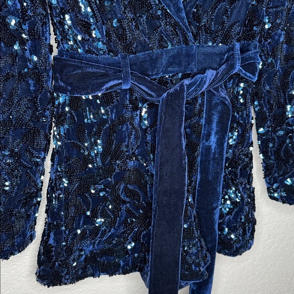 NEW Alexis Pamina Sequin Velvet Romper Midnight Blue XS New Years Going Out Glam - Picture 6 of 16